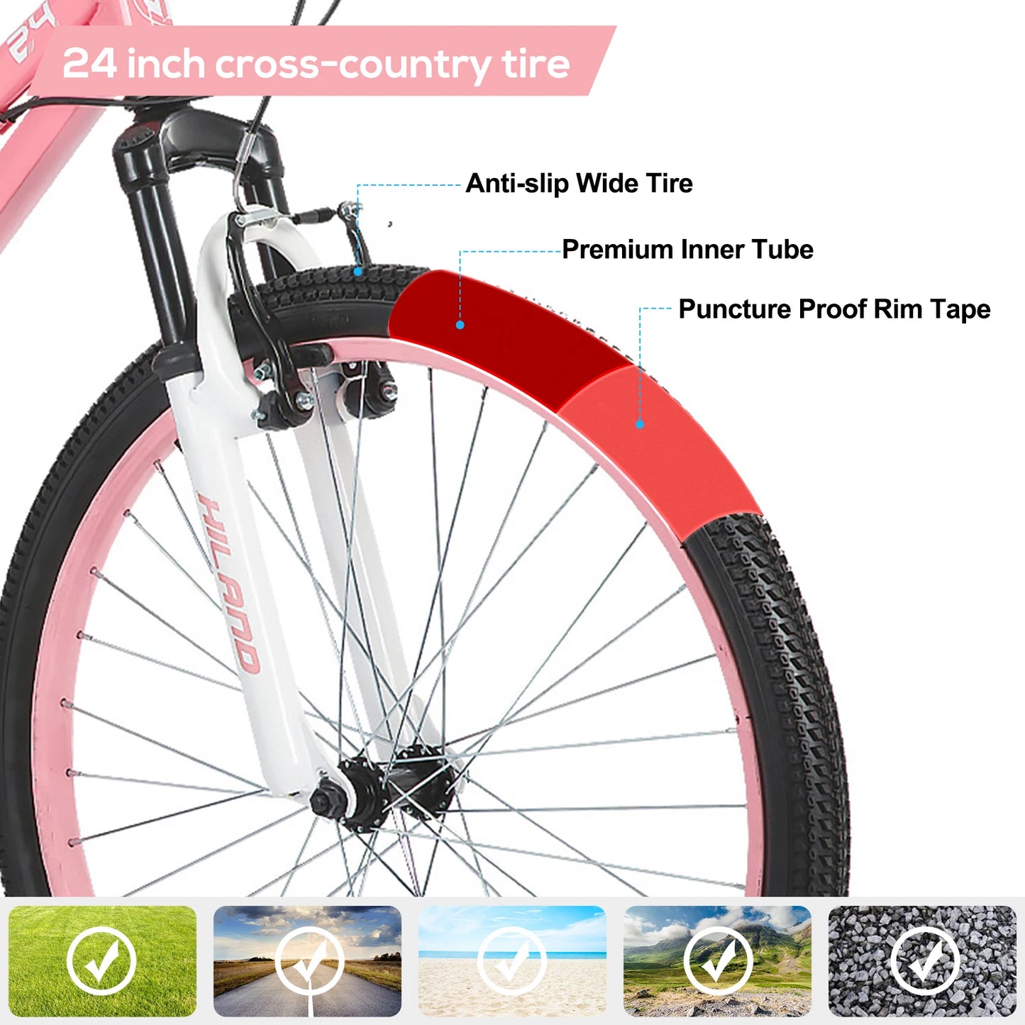 Hiland Kids Mountain Bike With Front Suspension