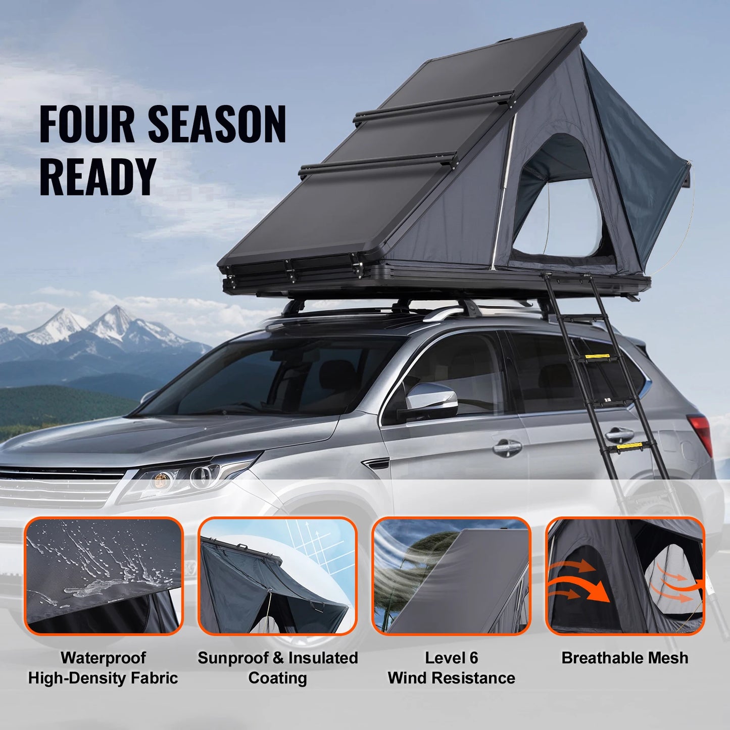 SucceBuy Rooftop Tent Hardshell Waterproof For SUVs