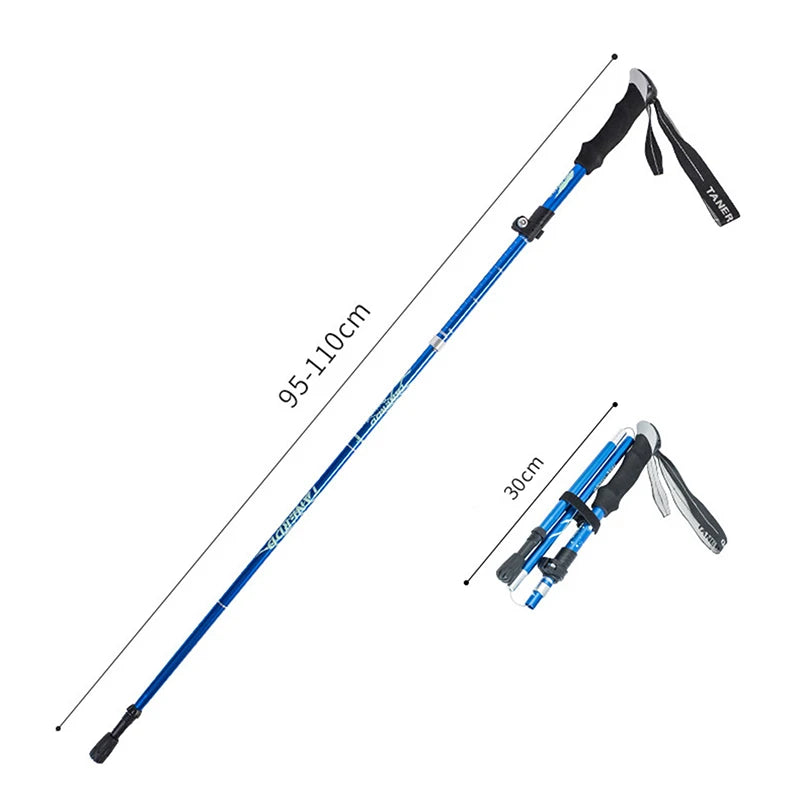 Jetting Telescopic Folding Trekking Pole Outdoor Hiking