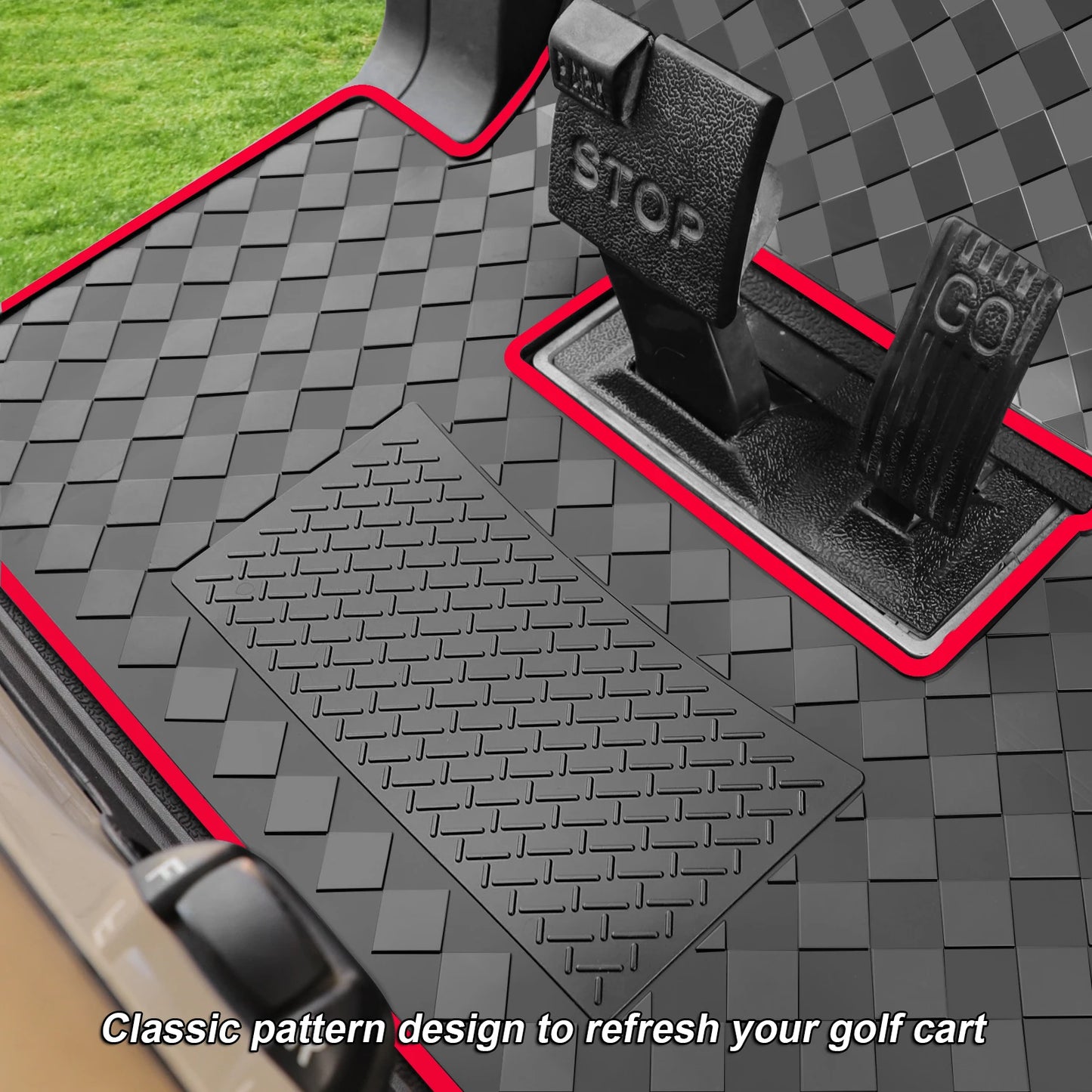 Roykaw Golf Cart Floor Mat Full Coverage For Club Car
