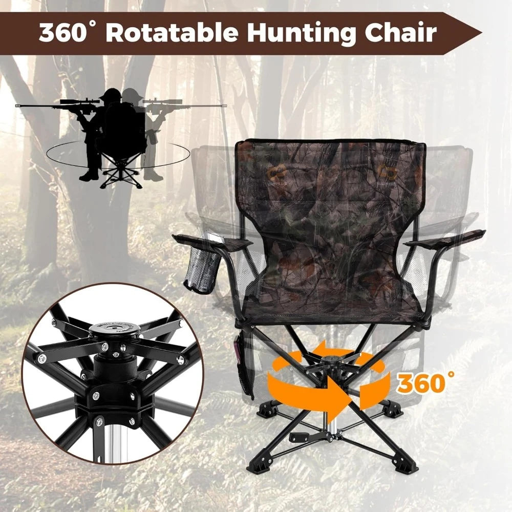 Angduo Swivel Hunting Chair Cup Holder 360 Folding Blind