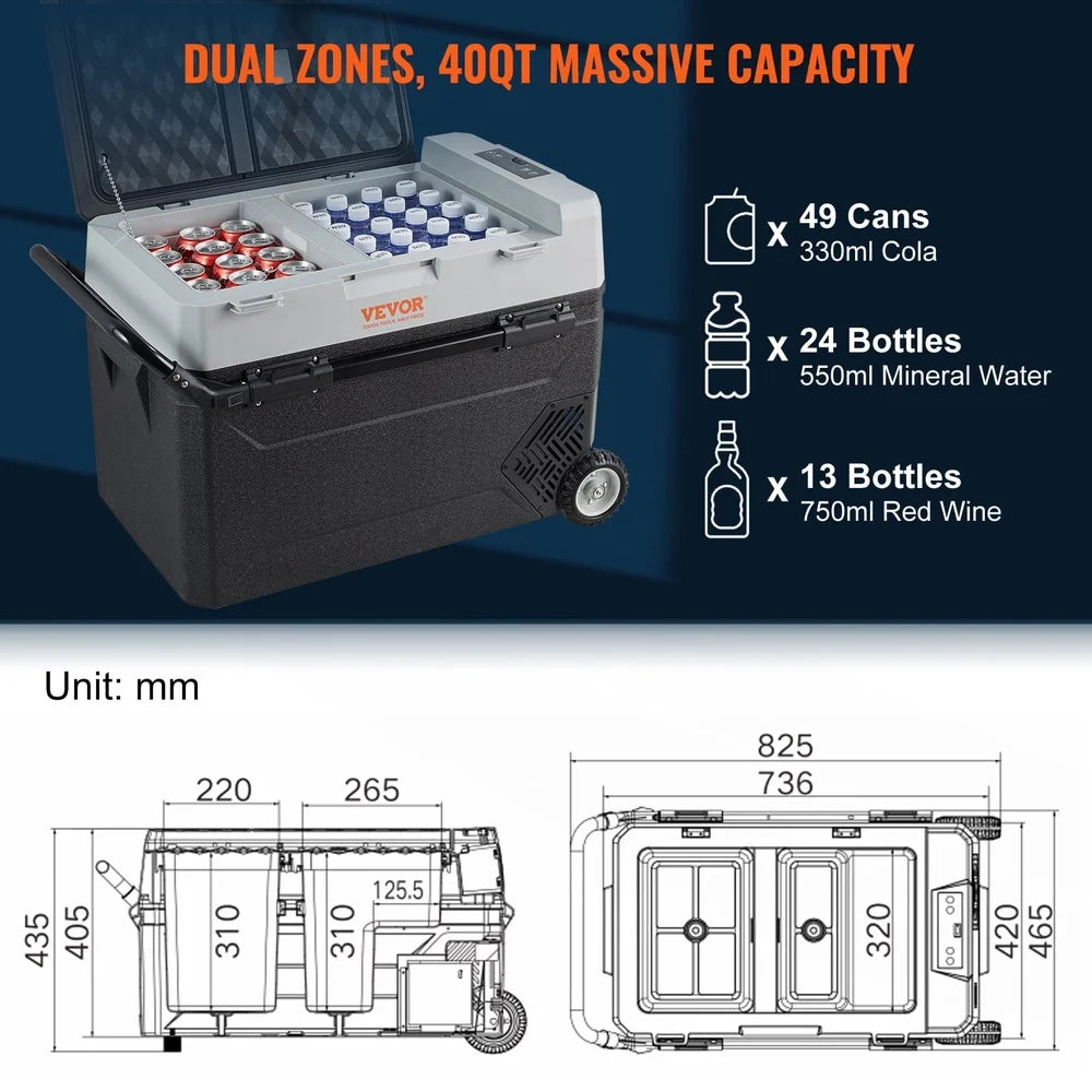 Pro Gear Sporting Goods Portable Car Refrigerator Dual Zone