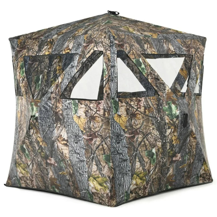 Three Person Portable Pop Up Hunting Blind With Tiedowns