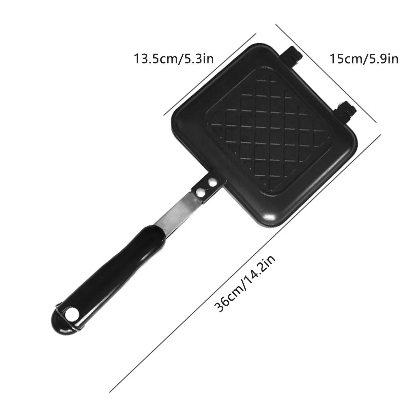Shunmaii Double Sided Nonstick Sandwich Waffle Pan Griddle