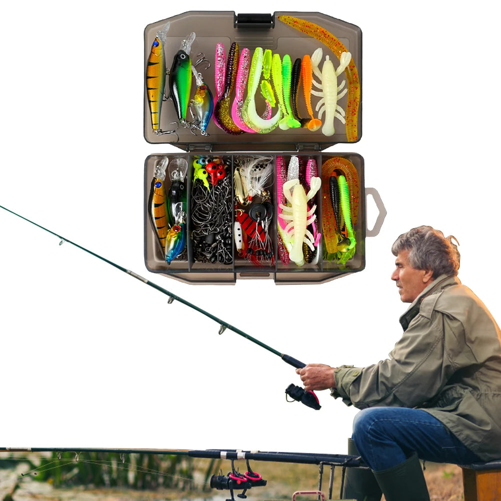 Shunmaii Fishing Lure Kit Soft And Hard Baits For Bass
