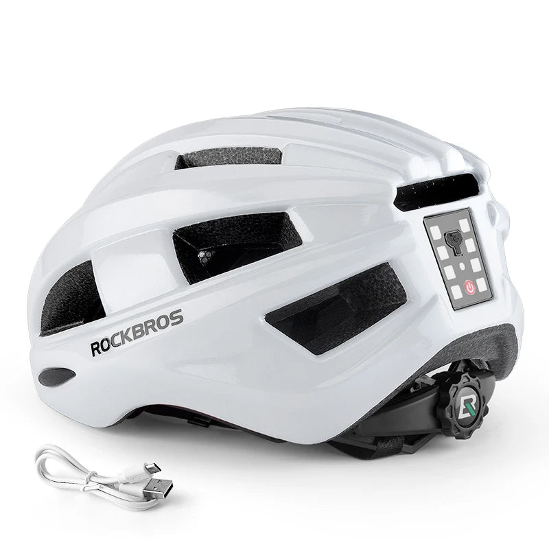 ROCKBROS USB Rear Light Cycling Helmet Integrated Safety
