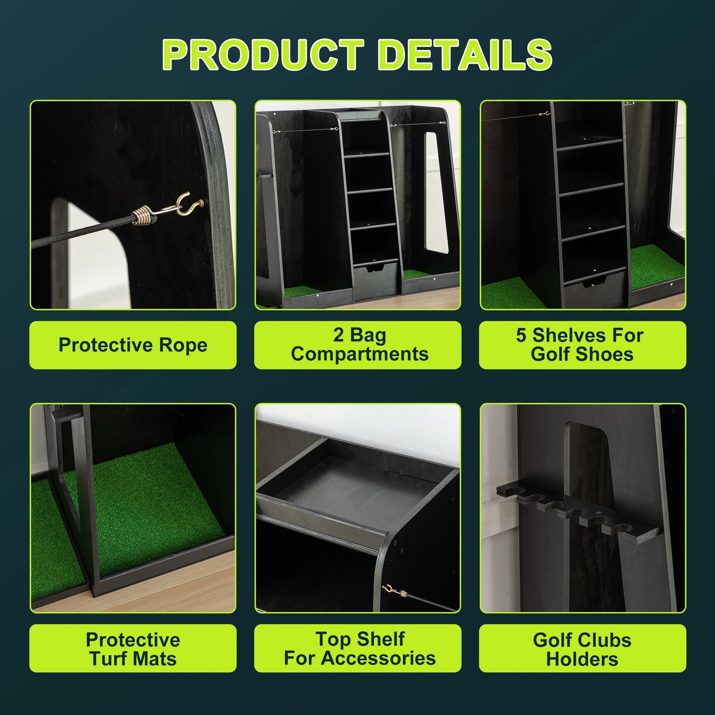 Pro Gear Sporting Goods Wooden Golf Bag Storage Rack
