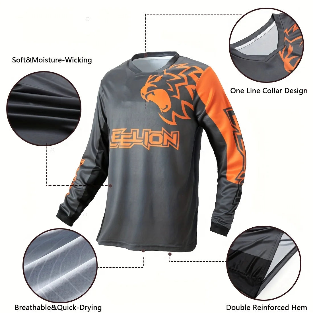Guangdong Motorcycle Jersey Moisture Wicking Long Sleeve Cycling Shirt For Biking Sports