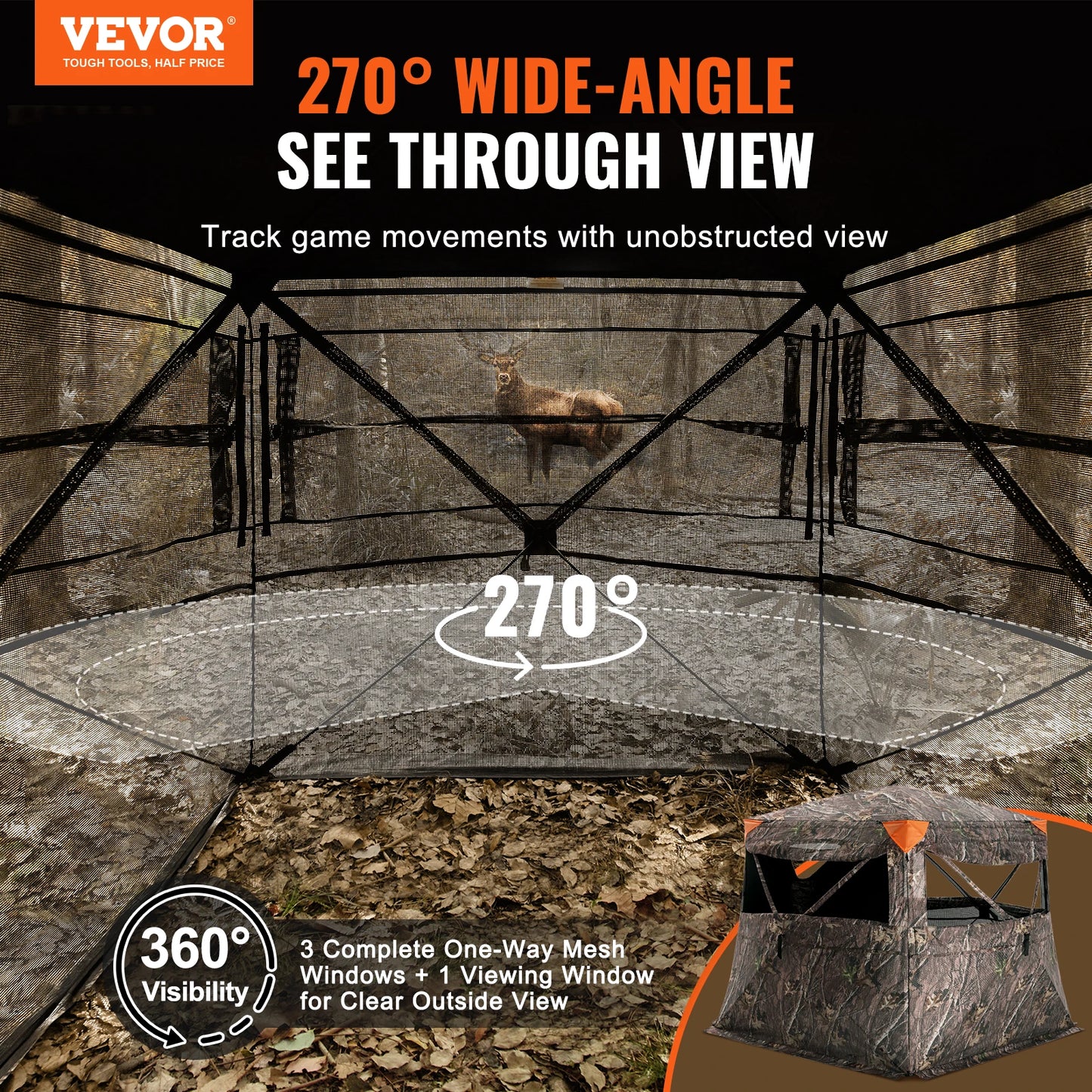 VEVOR Hunting Blind See Through Ground Blind Four To Five