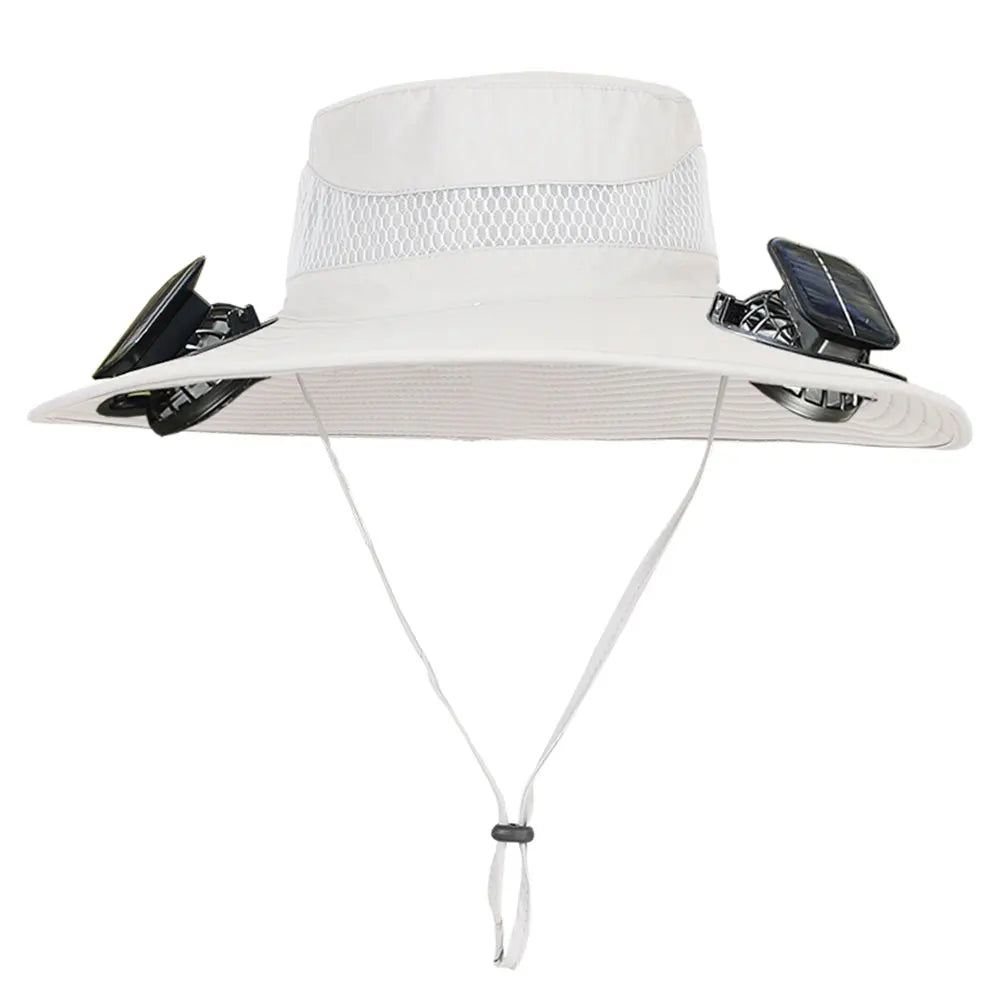 Guangdong Solar Fan Wide Brim Outdoor Fishing Sun Hat USB