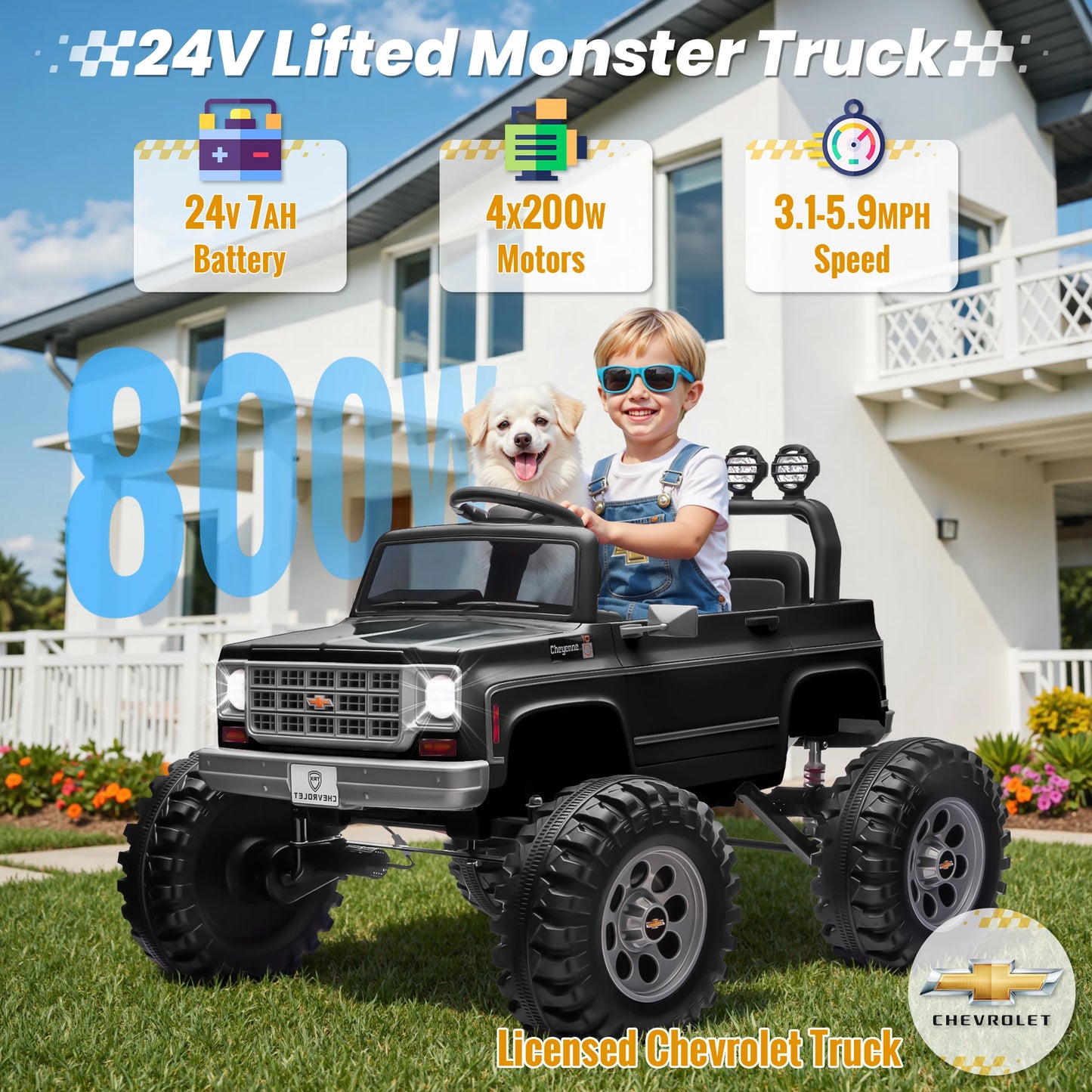 Joyracere Licensed Chevrolet Cheyenne Ride On Truck 24V