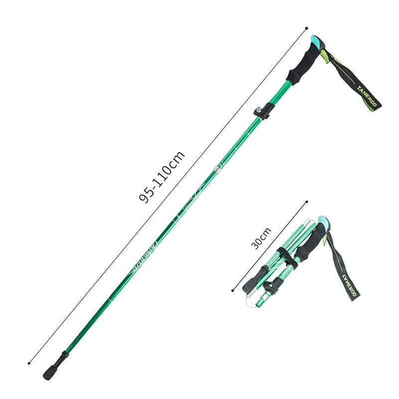 Jetting Telescopic Folding Trekking Pole Outdoor Hiking