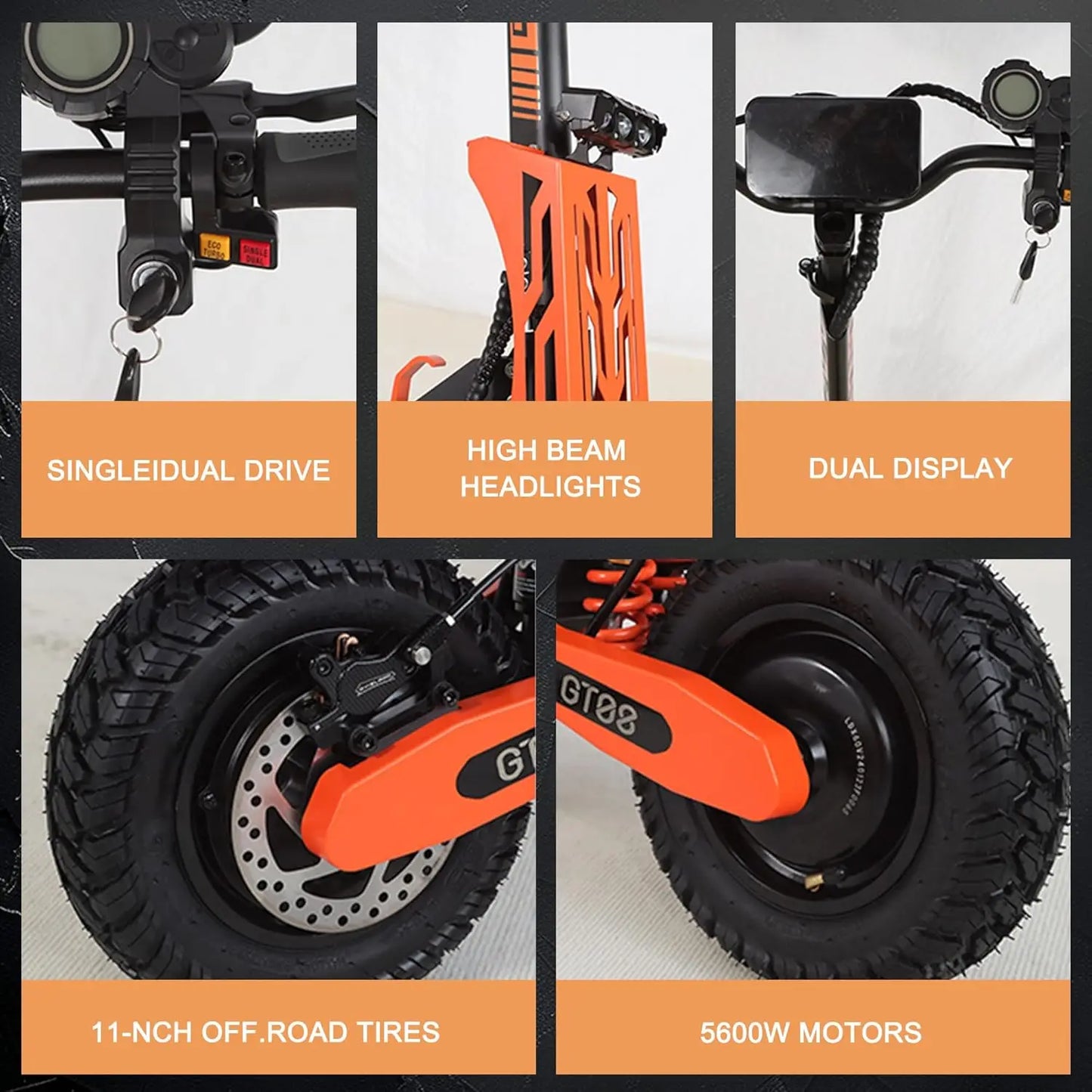 GT08 Electric Scooter 5600W Dual Motor Off Road Range
