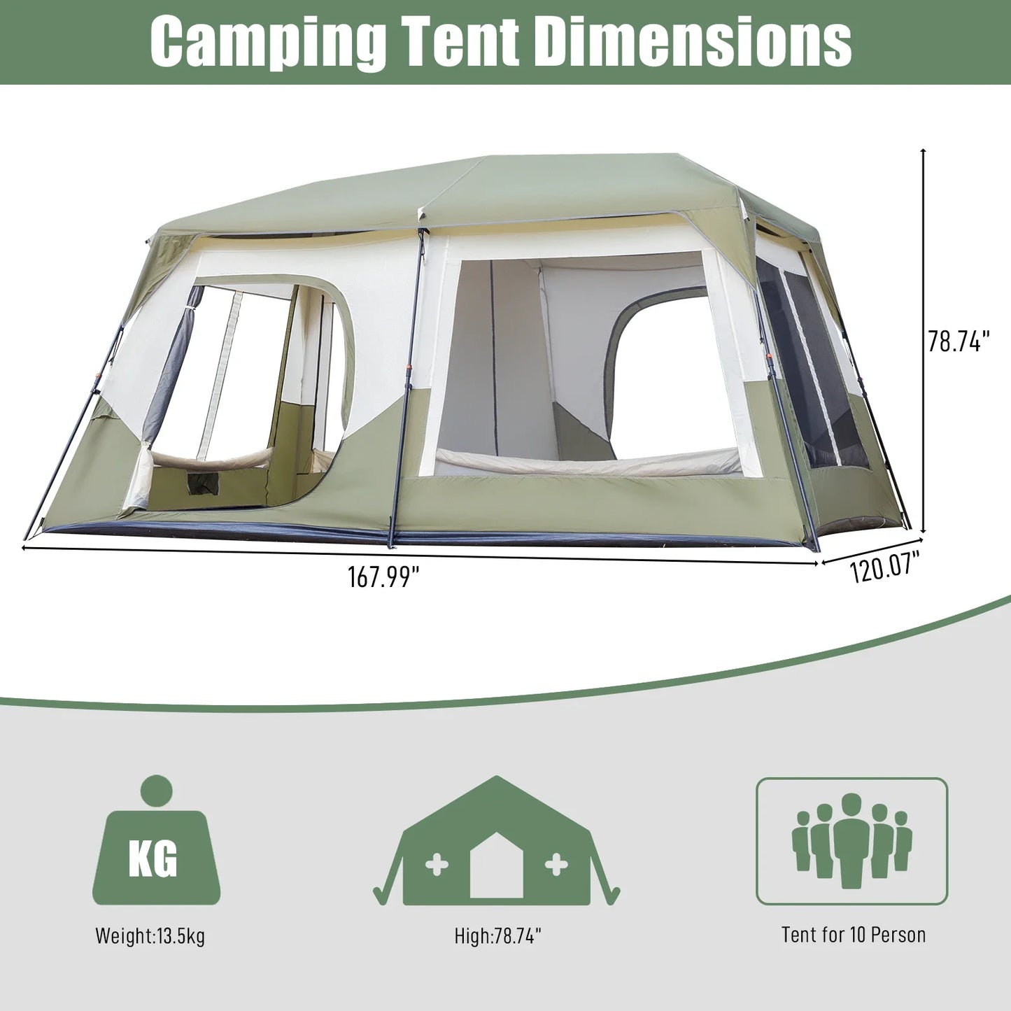 Pro Gear Sporting Goods Family Camping Tent With Rainfly