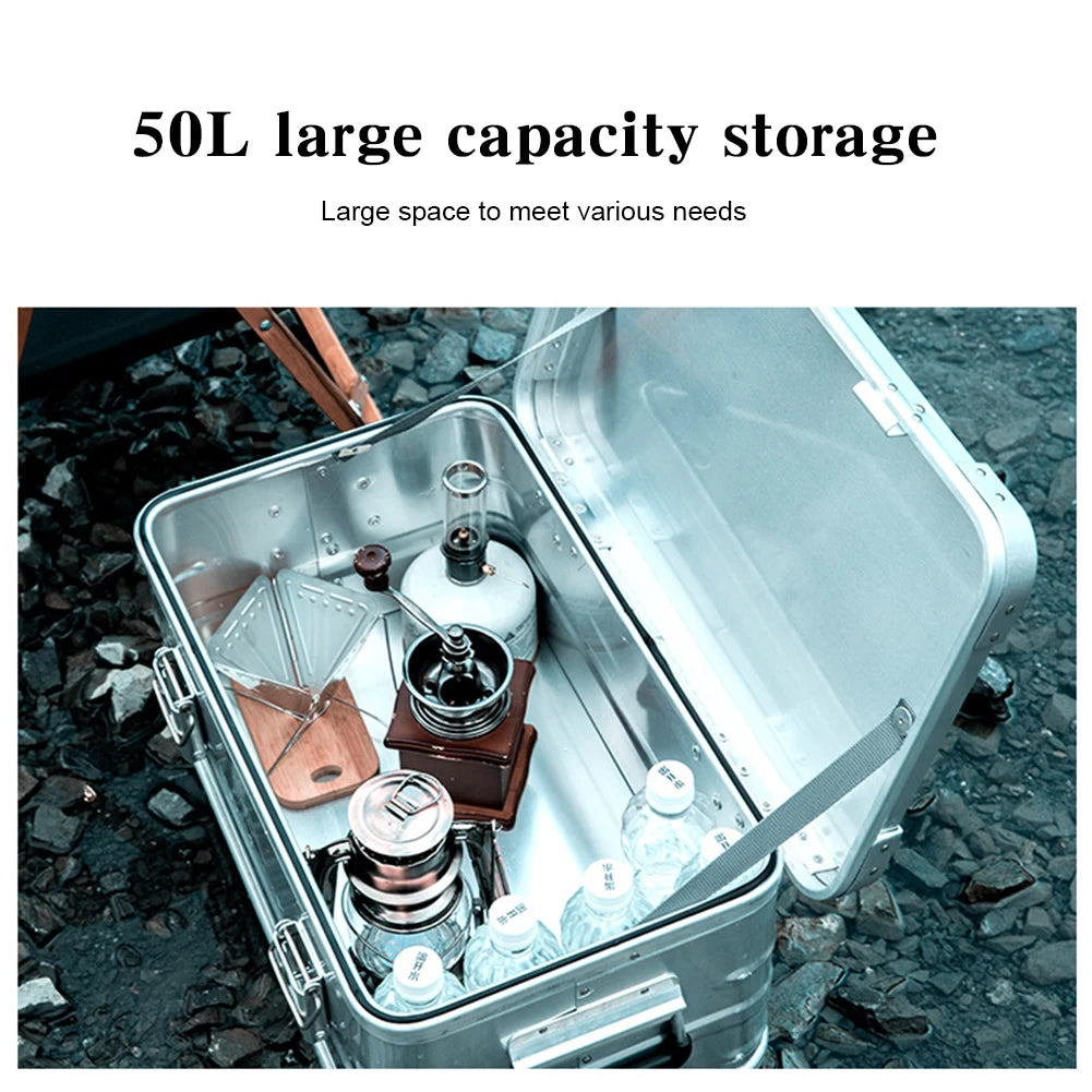 Hard Aluminum Alloy Camping Storage Case Trunk Organizer