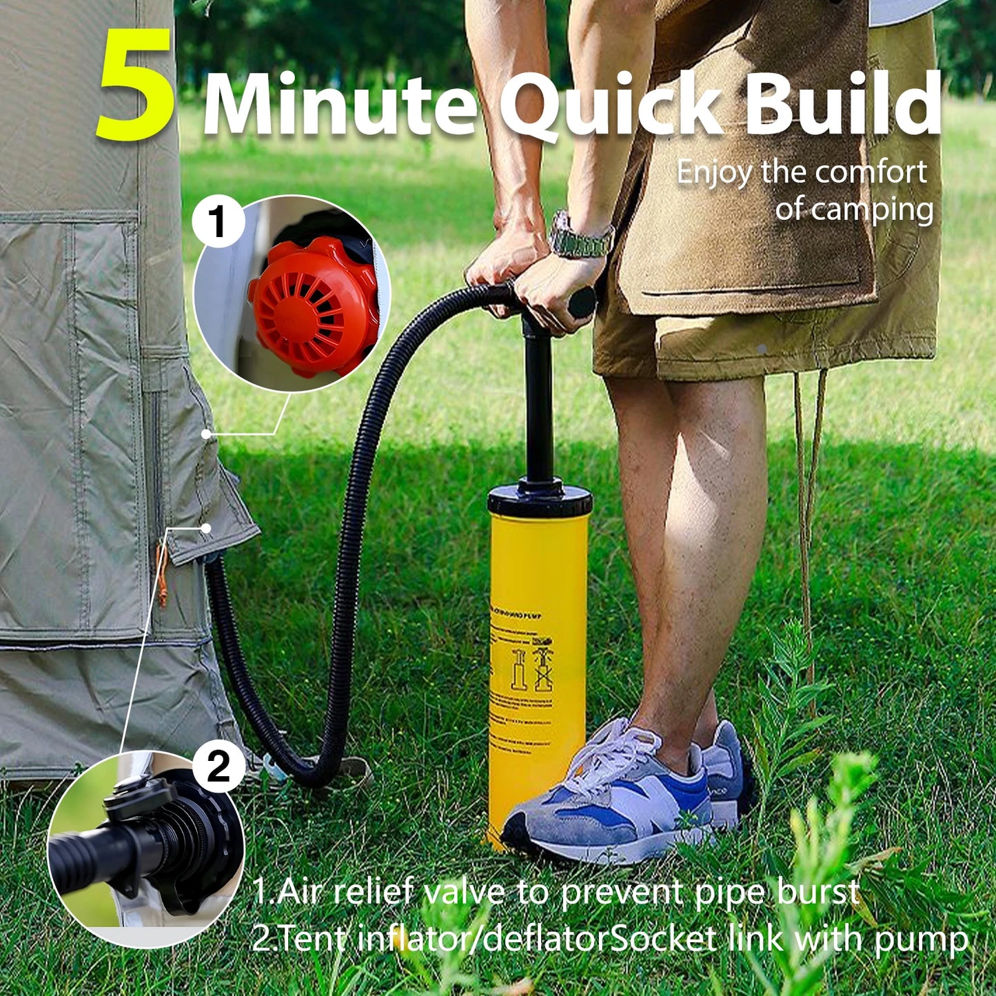 Pro Gear Sporting Goods Inflatable Cabin Tent Quick Setup