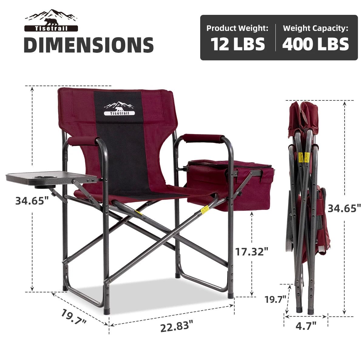 Tisetrail Director Camping Chair With Cooler Bag And Tray