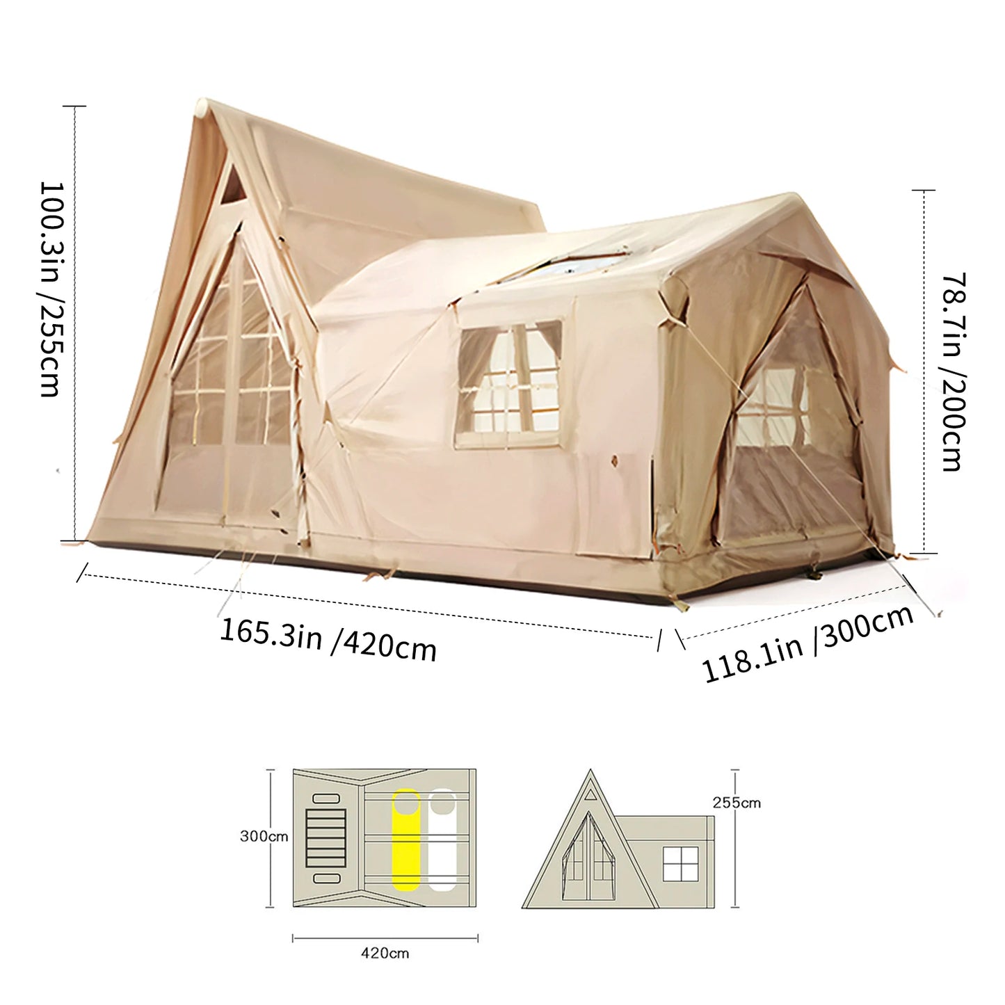 Pro Gear Sporting Goods Inflatable Cabin Tent Quick Setup