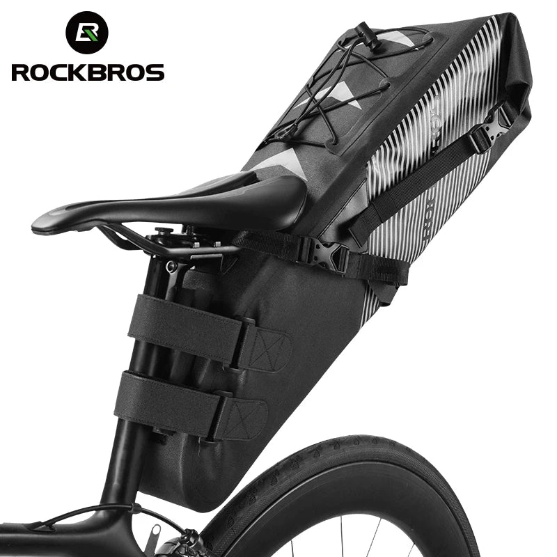 ROCKBROS Waterproof Reflective Foldable Saddle Bike Tail Bag