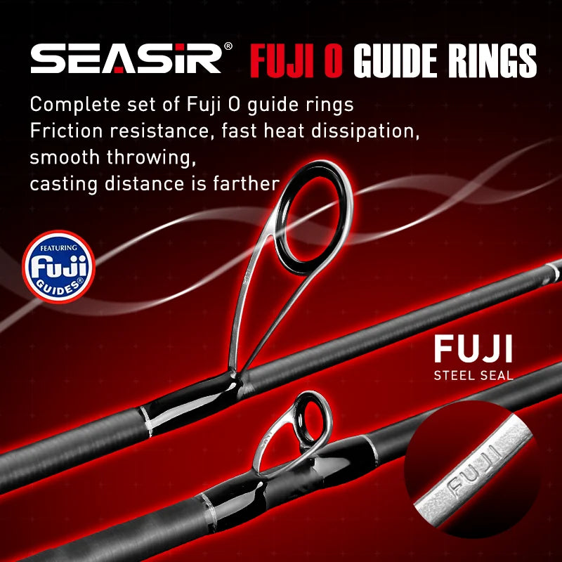 SeaSir Carbon Spinning And Casting Fishing Rod Fuji Guides