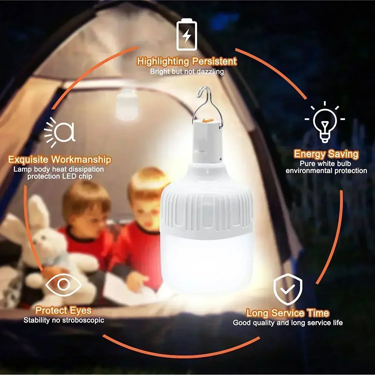Electric 60W USB Rechargeable Waterproof Camping LED Lantern