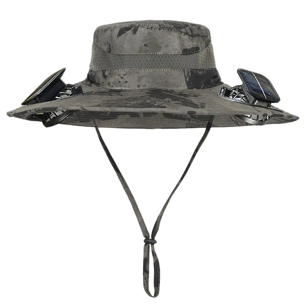 Guangdong Solar Fan Wide Brim Outdoor Fishing Sun Hat USB