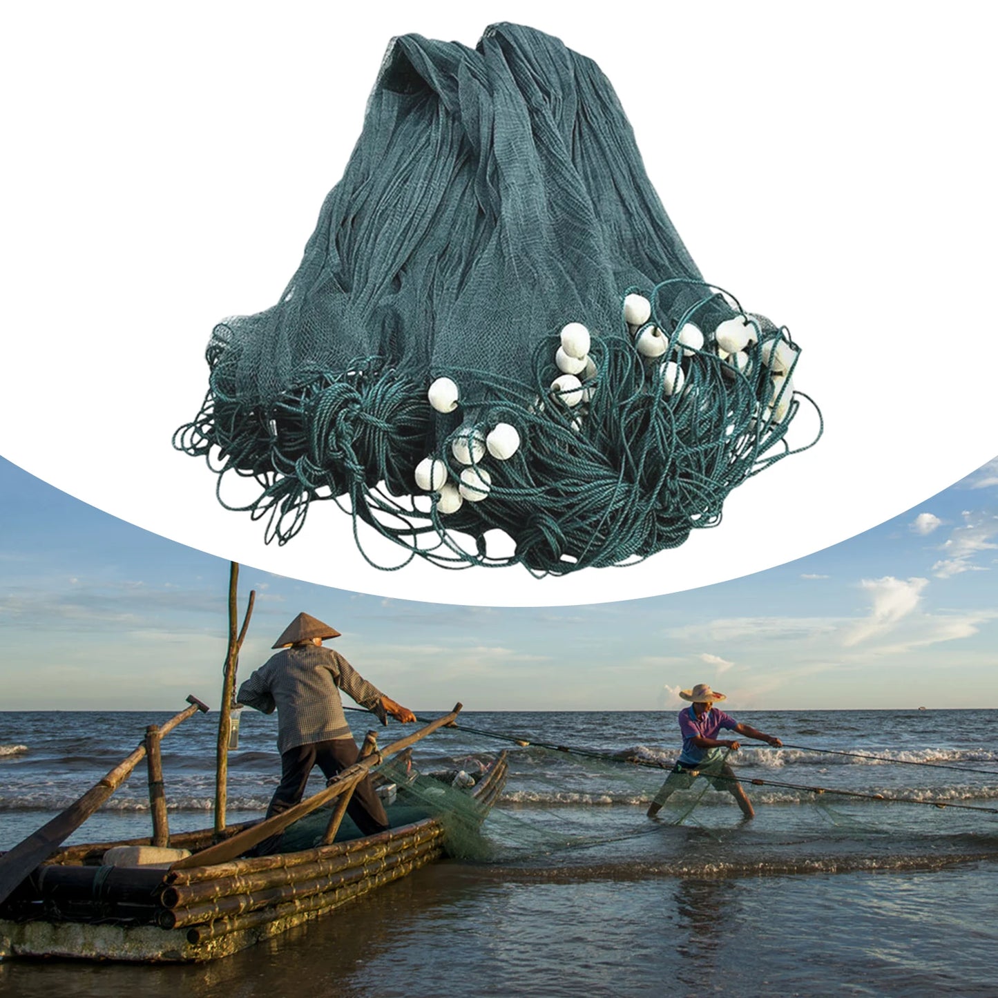 Polyethylene Cast Fishing Net Weighted