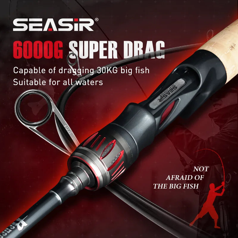 SeaSir Carbon Spinning And Casting Fishing Rod Fuji Guides