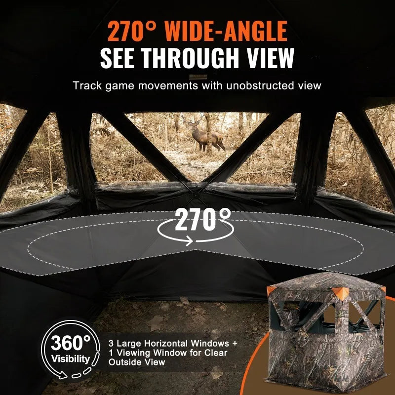 Portable 270 Degree See Through Ground Hunting Blind 1 2