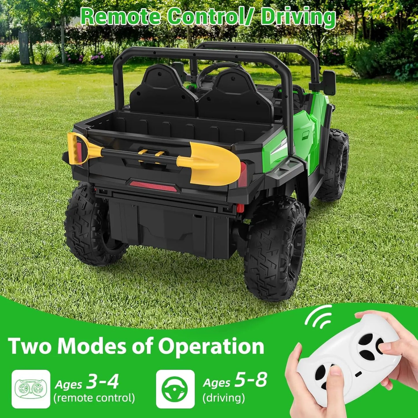 HiMISSE 24V Ride On Dump Truck Remote Control Four Wheel
