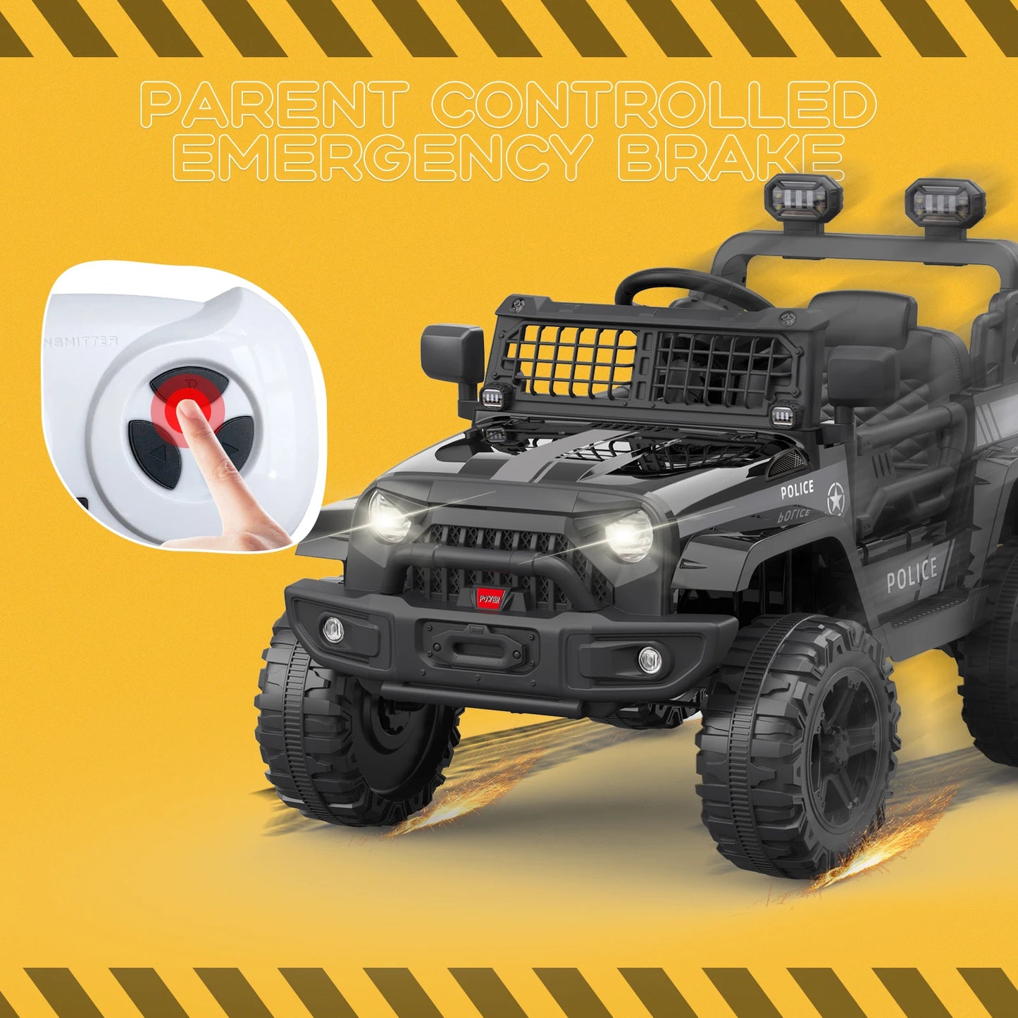 HiMISSE 12V Kids Ride On Car Remote Control Truck Toy