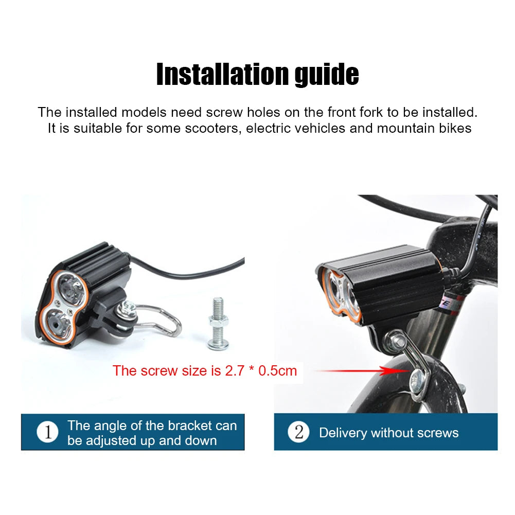 Aluminum Alloy LED Bike And Scooter Handlebar Headlight