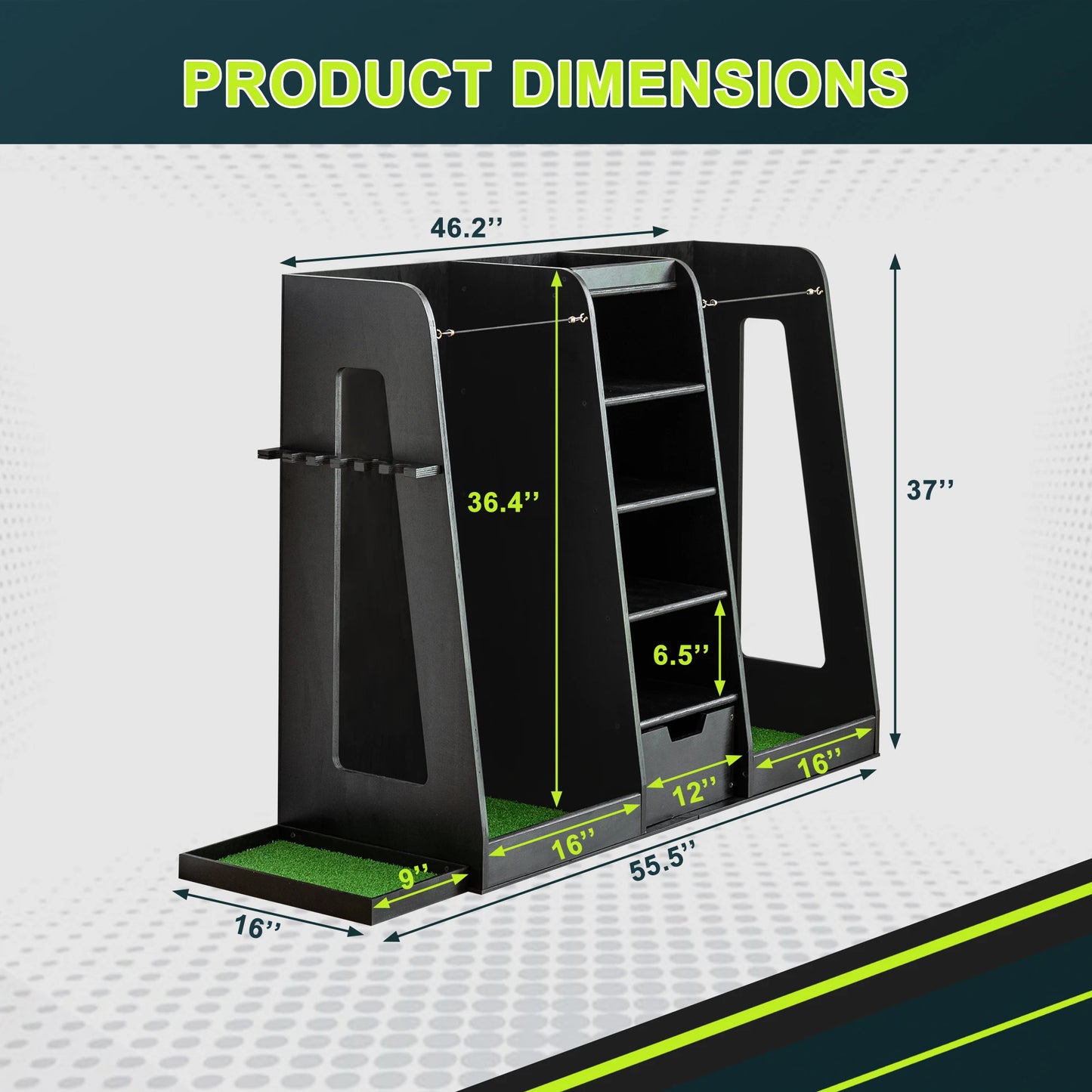 Pro Gear Sporting Goods Wooden Golf Bag Storage Rack