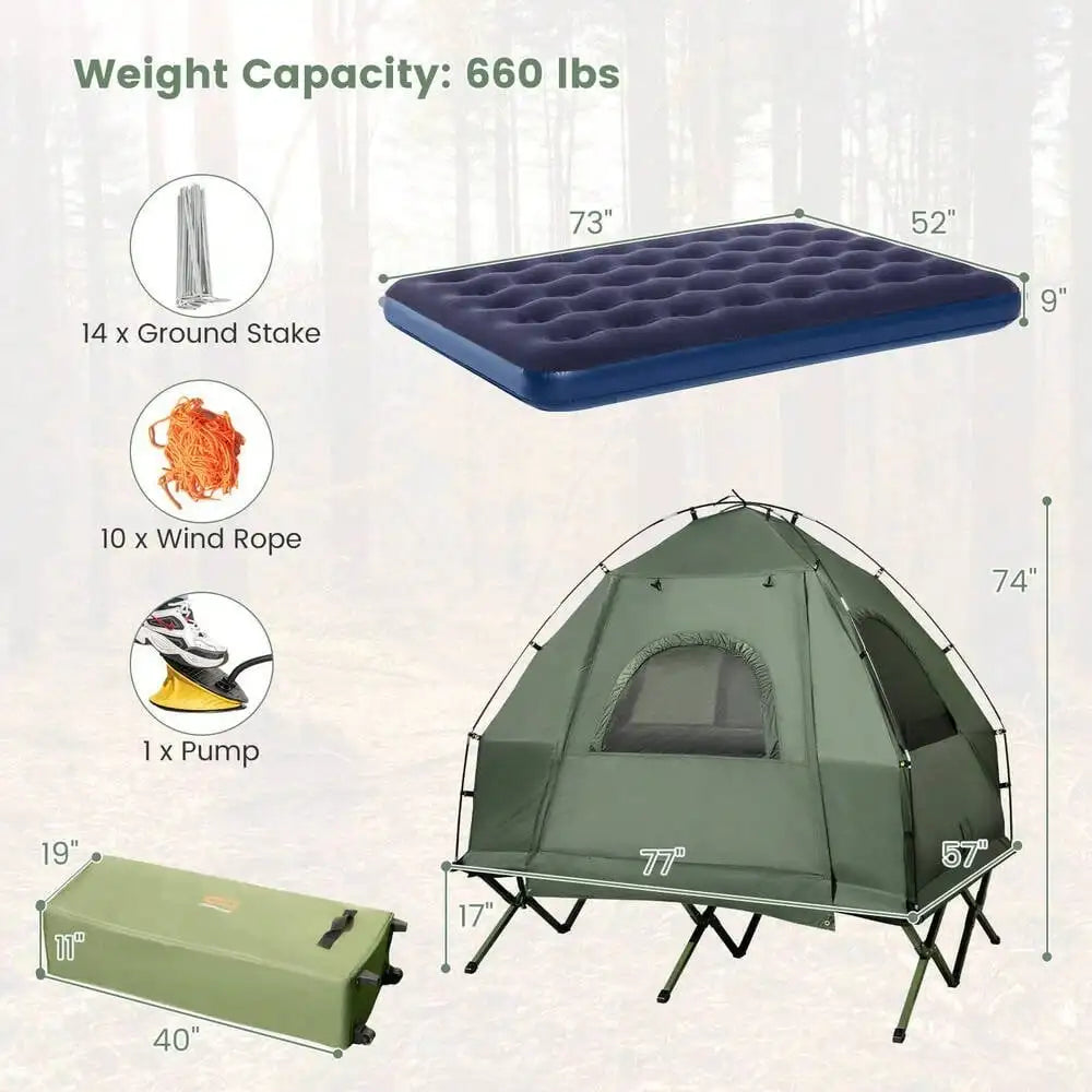 Pro Gear Sporting Goods PopUp Tent Camping Cot Air Mattress