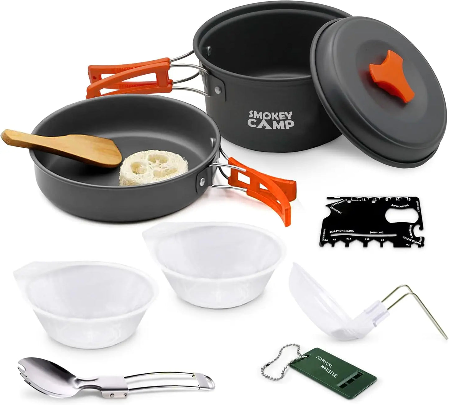 Camping Cookware Mess Kit All In One Nonstick Stove Set