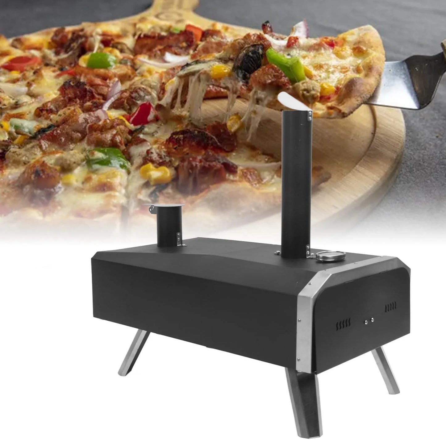 Romellar Portable Wood Fired Outdoor Pizza Oven Stainless