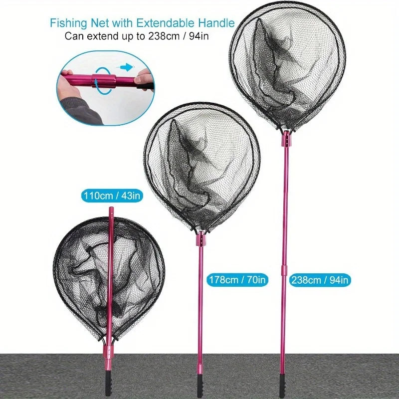 Hign Concerned Telescopic Aluminum Rubber Fishing Net