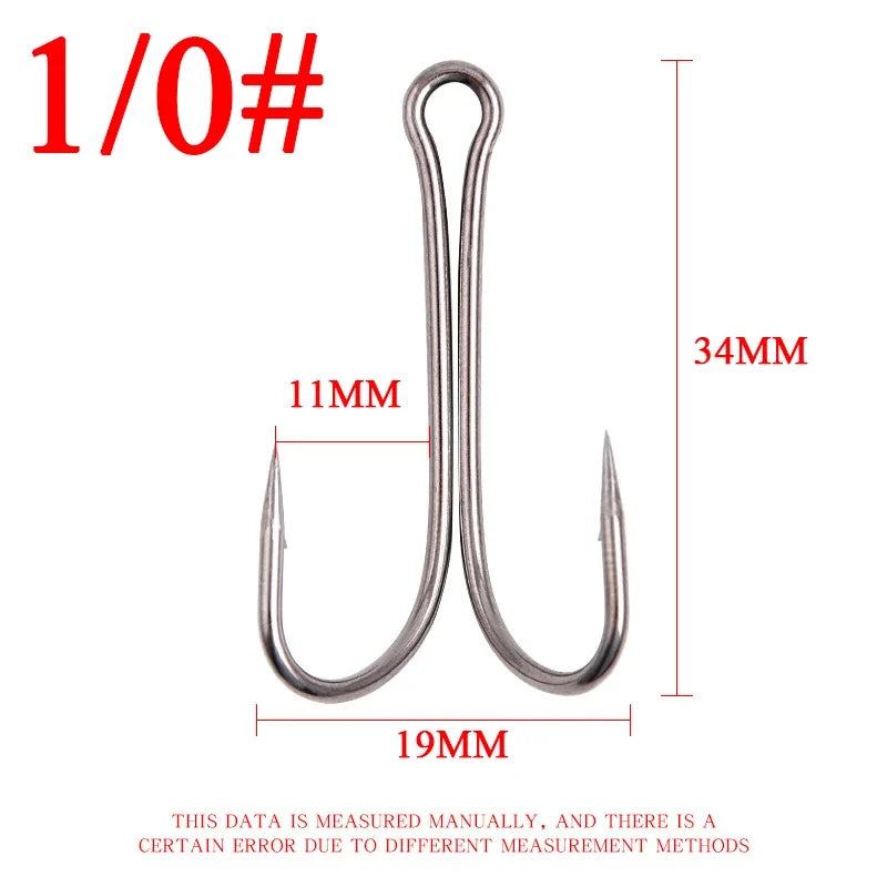 Fishing Long Shank Double Hook Barbed Weedless Jig Hooks