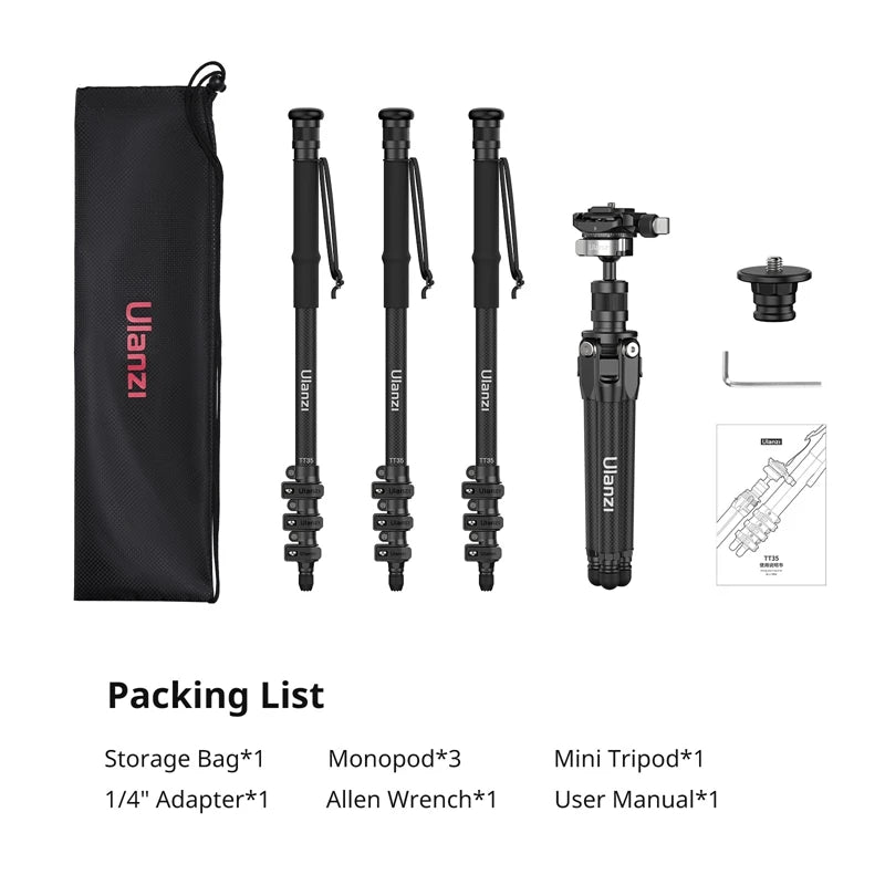 Ulanzi TT35 Five in 1 Hiking Stick Tripod Kit Outdoor