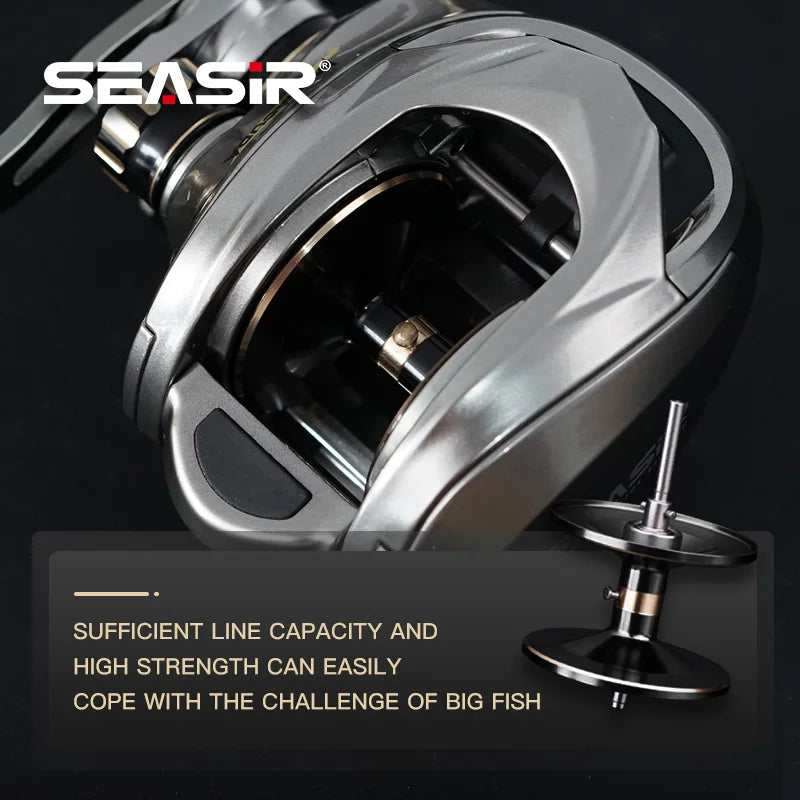 Seasir Baitcasting Reel Aluminum Frame Carbon Side Jigging