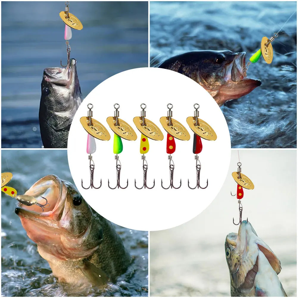 Metal Spinner Spoon Fishing Lures Pack For Carp Bass Pesca