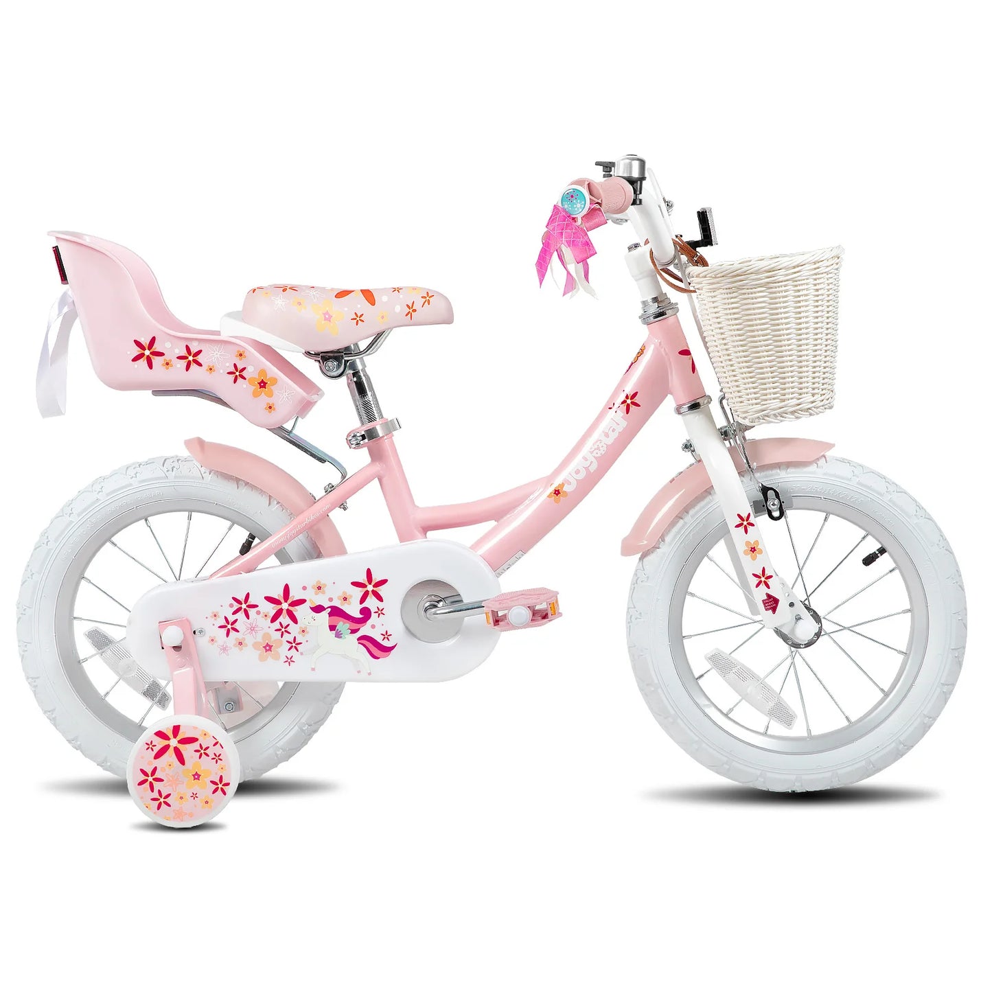JOYSTAR Unicorn Girls Bike With Training Wheels And Basket
