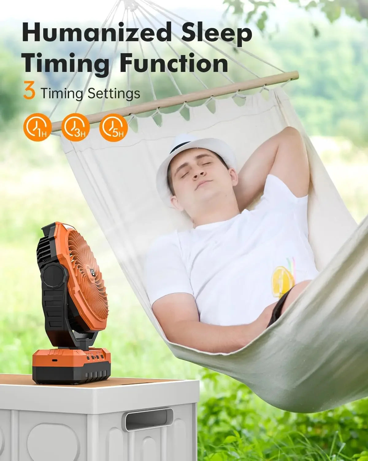 AUKYGGU Rechargeable Camping Fan With Light And Hook