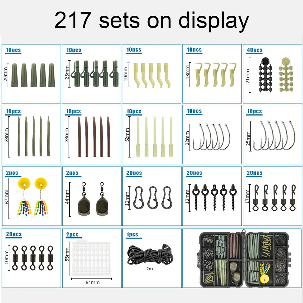 Carp Fishing Terminal Rig Accessories Set Clips Swivels