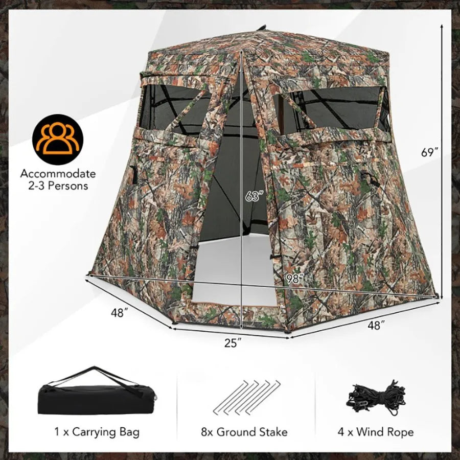 Electric 360 One Way See Through Ground Hunting Blind Deer