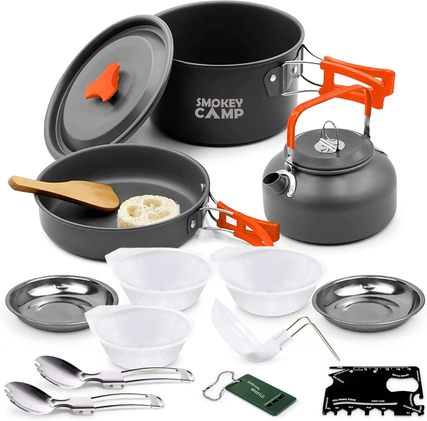 Camping Cookware Mess Kit All In One Nonstick Stove Set