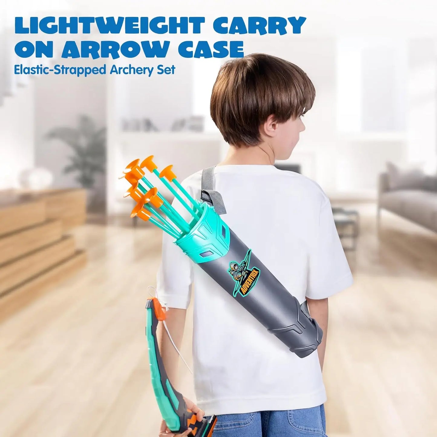 Joyfy LED Light Up Kids Bow and Arrow Set With Suction Cup Arrows Outdoor Play Gift