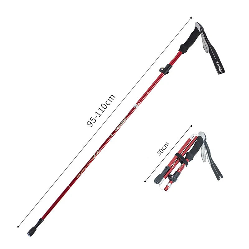 Jetting Telescopic Folding Trekking Pole Outdoor Hiking