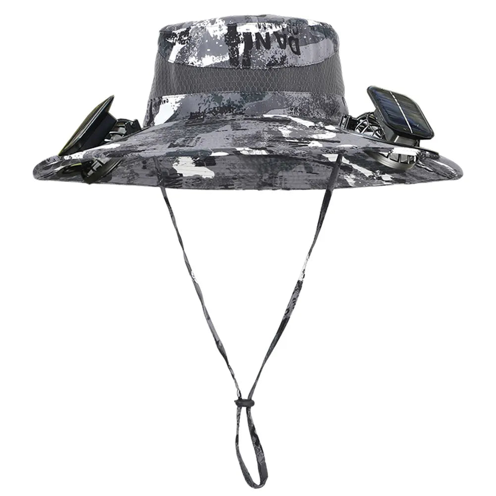 Guangdong Solar Fan Wide Brim Outdoor Fishing Sun Hat USB