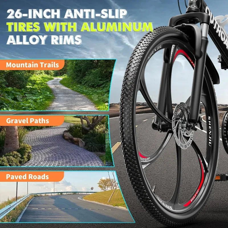YTYINF Full Suspension Mountain Bike Dual Disc Brakes